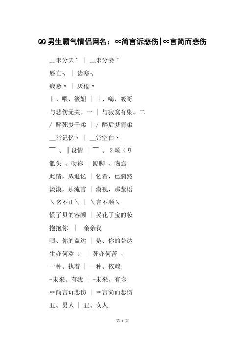 男qq名