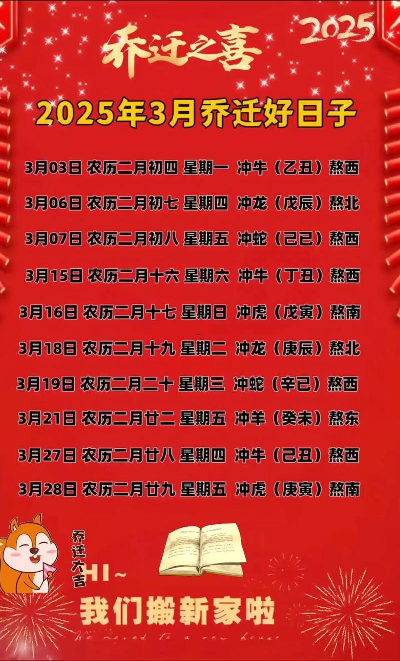 2026年農(nóng)歷3月搬家入宅黃道吉日
