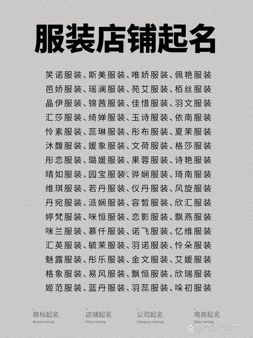 女裝店名字生意興隆