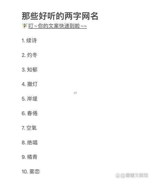 2個字的網(wǎng)名霸氣