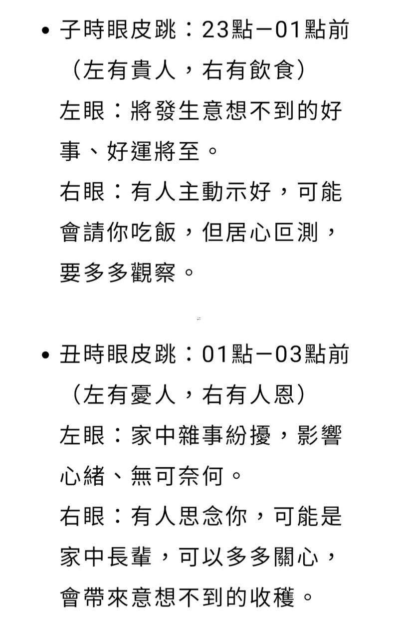 眼睛跳吉兇