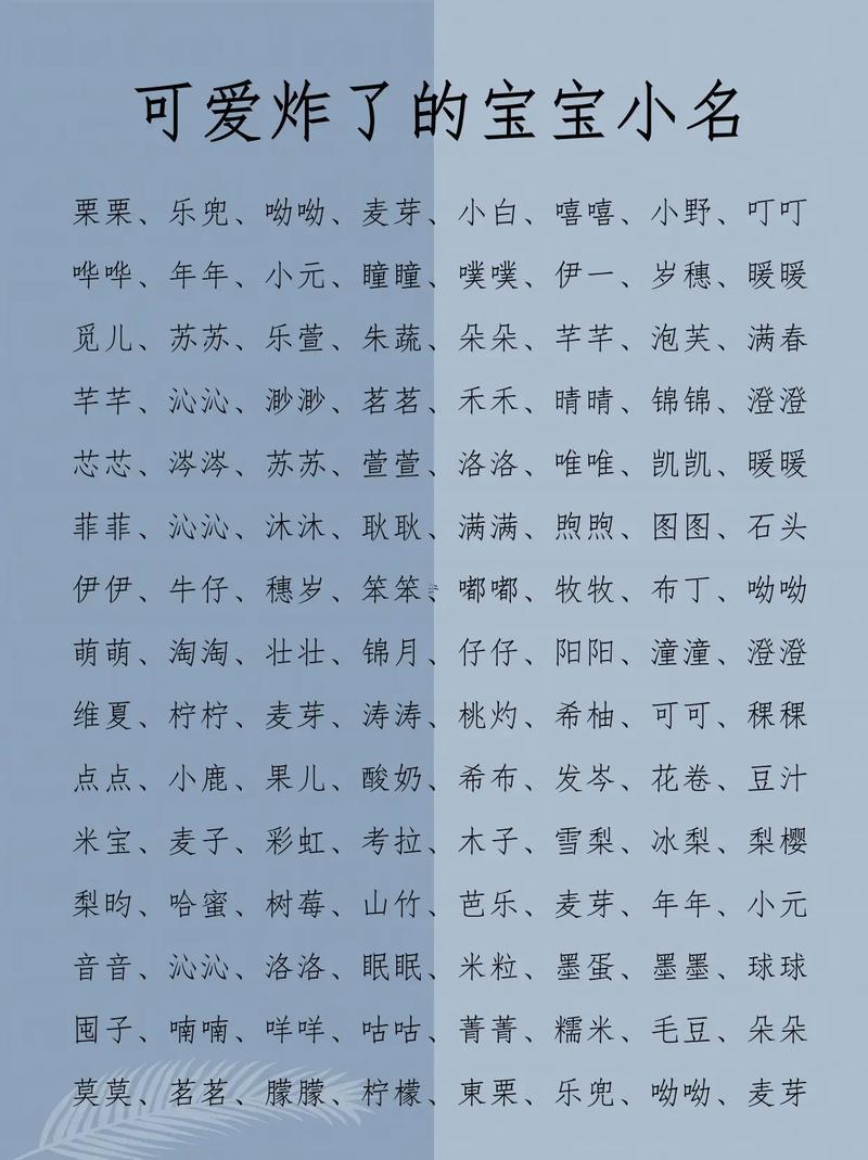 男寶寶小名大全