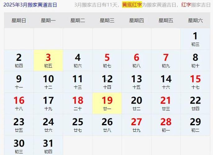 2025年9月搬家吉日查詢
