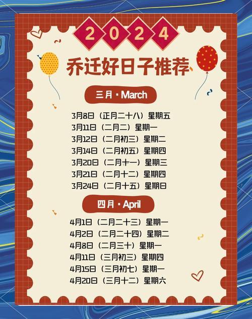 2026年10月喬遷入宅吉日一覽表