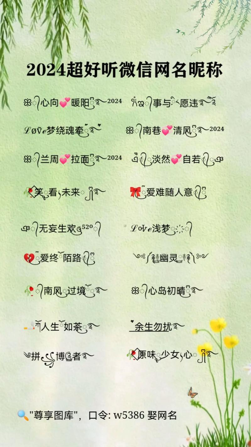 微信名稱簡短好聽寓意好