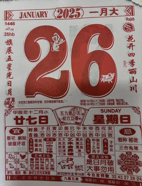 一月的黃道吉日2026年