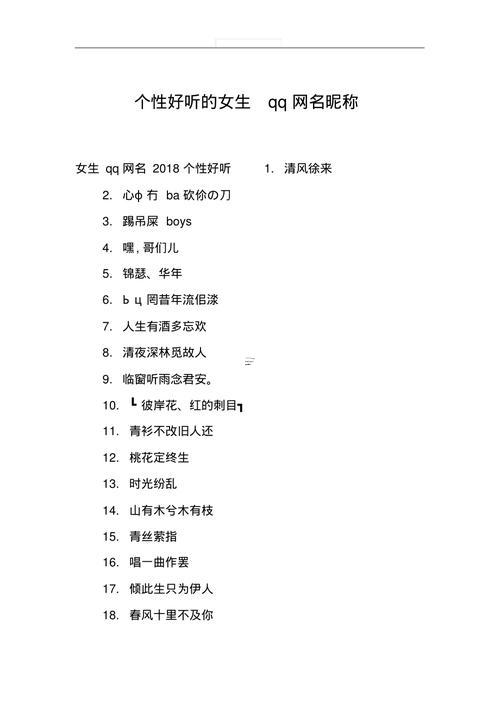 qq昵稱大全女生