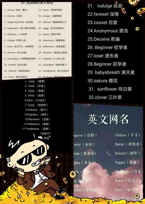 超酷英文網(wǎng)名