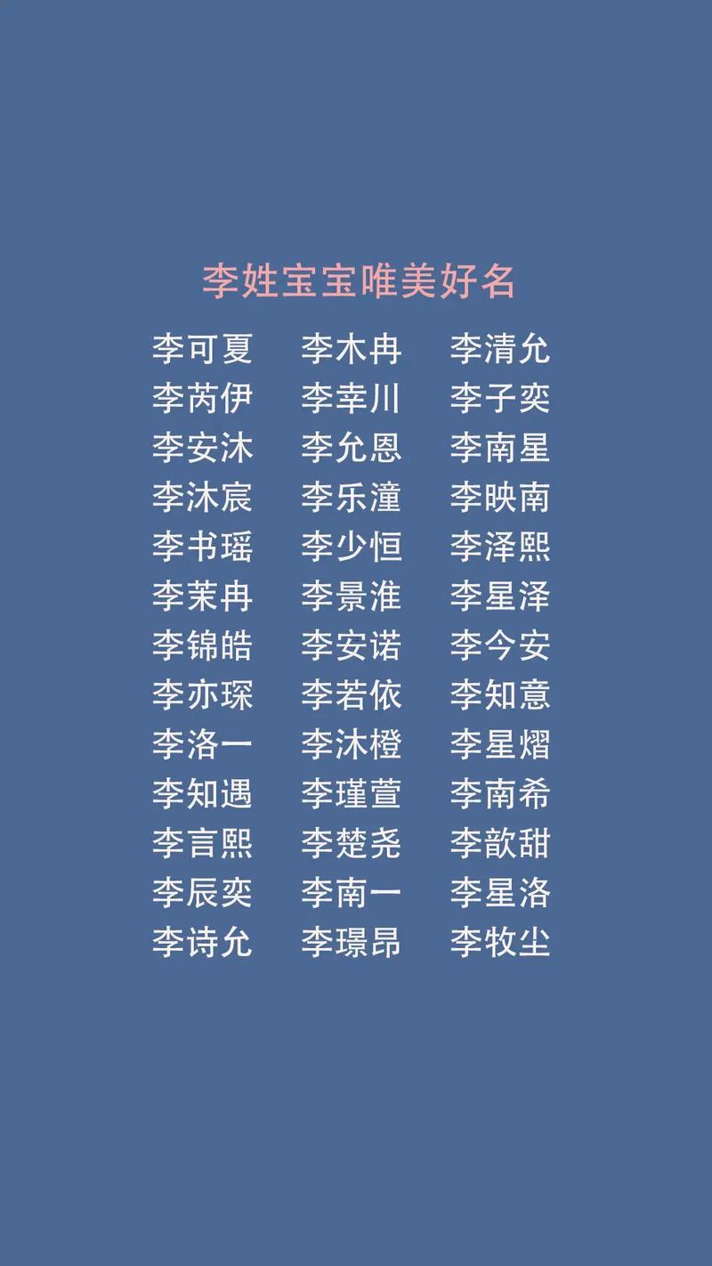 李姓男孩起名