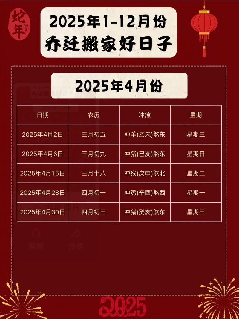 2025年9月搬家吉日