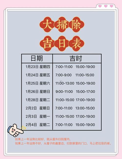 2025年11月大掃除吉日