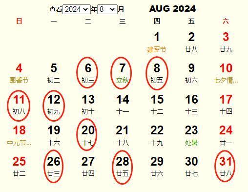 8月25日農(nóng)歷黃道吉日查詢
