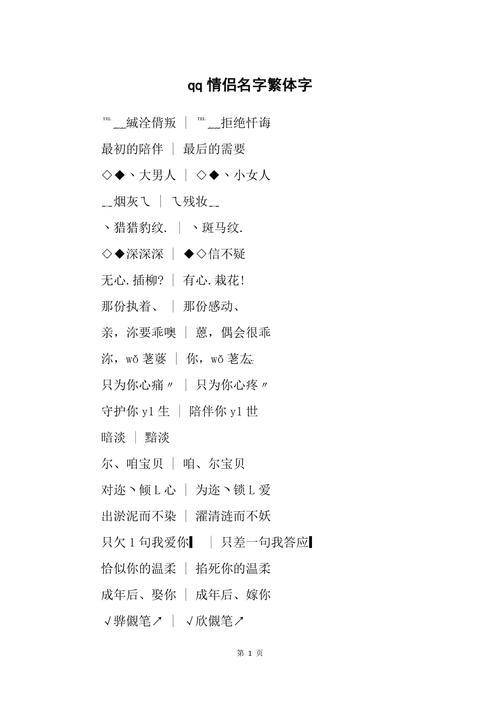 男性qq名