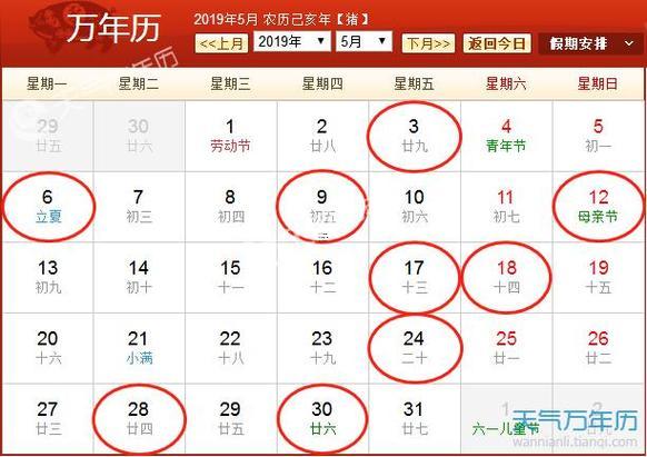 5月不宜入宅吉日一覽表