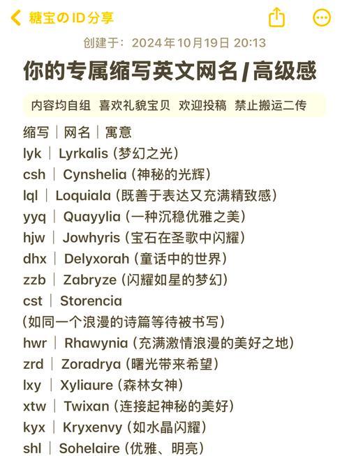 英語(yǔ)網(wǎng)名大全