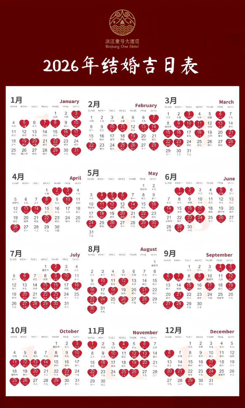 一月份訂婚黃道吉日2026年