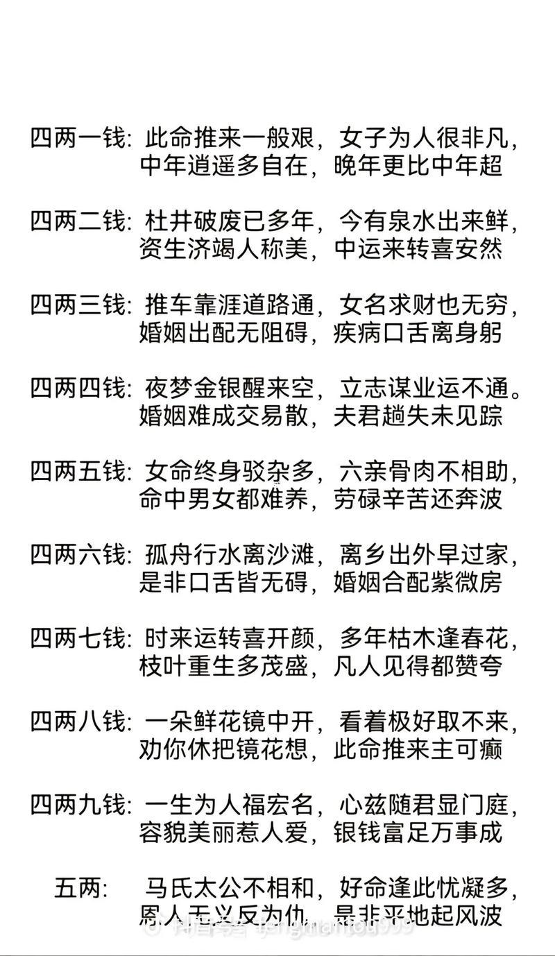 三兩八錢女命