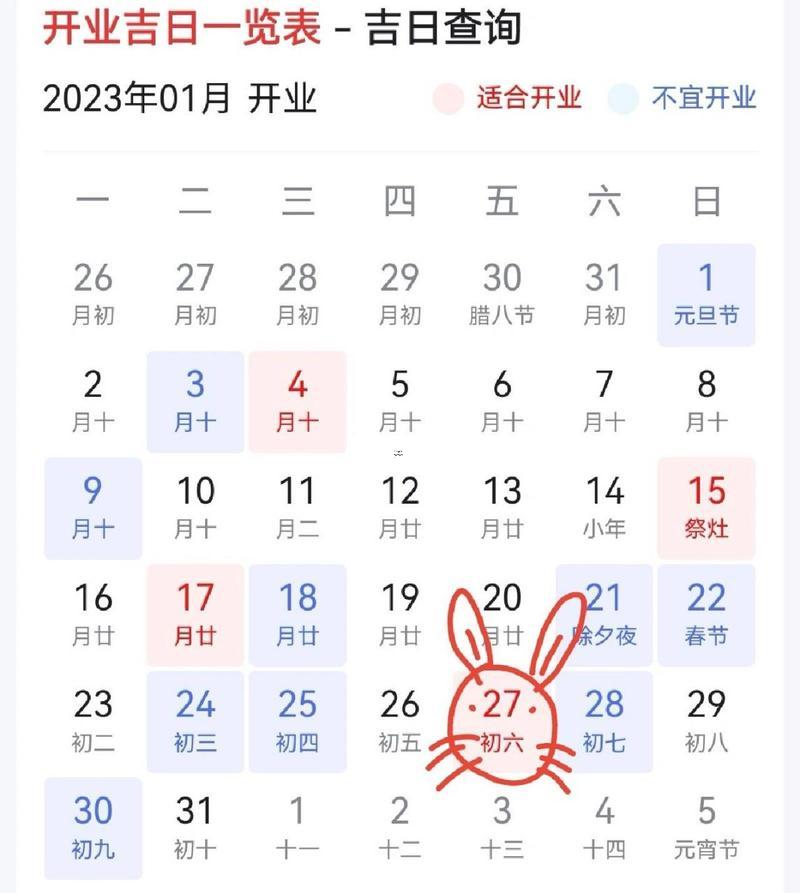陰歷6月開業(yè)吉日