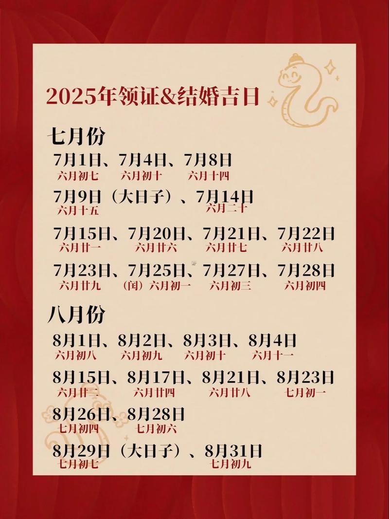 2025年11月結婚黃道吉日