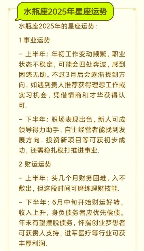 水瓶座2025年考試運勢