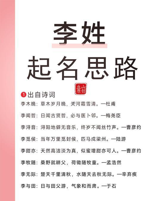 獨(dú)特稀少李姓男孩名字大全