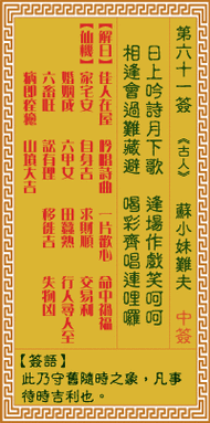 觀音靈簽61