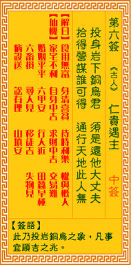 仁貴遇主解簽