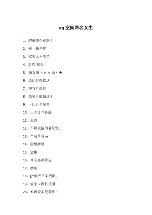 非主流空間網(wǎng)名